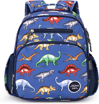 mibasies Toddler Backpack for Boys 2-4: Cute Kids Backpacks Boys - Preschool Kindergarten Backpack - Dinosaur MidnightBlue