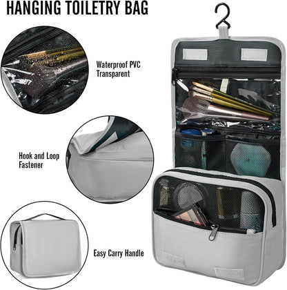 Veken 8 Set Packing Cubes for Travel Essentials, Suitcase Organizer Bags in 4 Sizes, Carry-On Luggage Accessories with Large Laundry & Hanging Toiletry Bag, Must-Have for Airplane, Road Trip & Camping