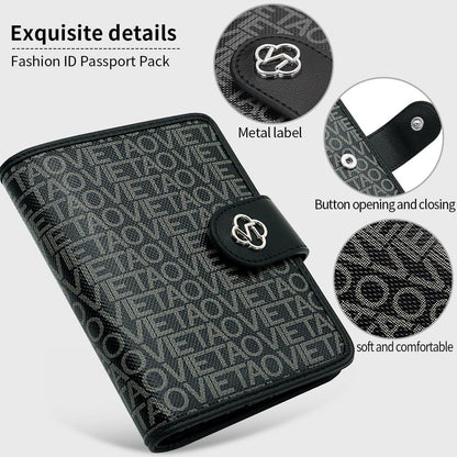 Passport Holder Wallet Bag with AirTag Holder, Card Slots Passport Solt Ticket Cash Solt, Photo Solt Sim Card Pen Slot.Black