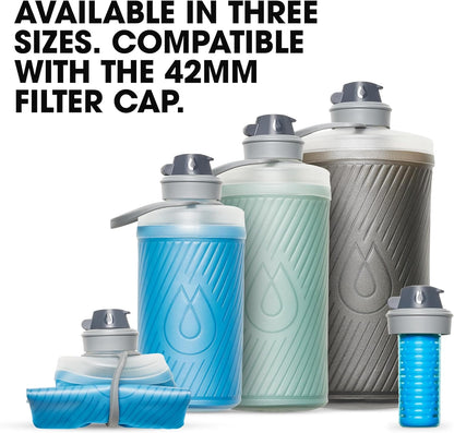 HydraPak Flux - Collapsible Backpacking Water Bottle (750ml, 1L, 1.5L) - BPA Free, Ultra Light, Spill-Proof Twist Cap