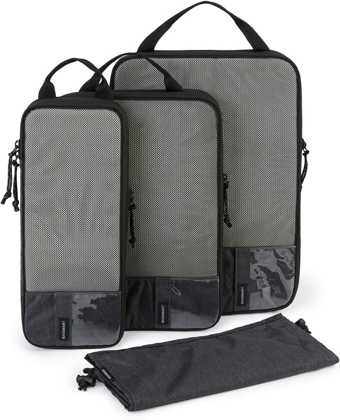 BAGSMART 6 Set Compression Packing Cubes - Lightweight Travel Essentials, Durable Luggage Organizer