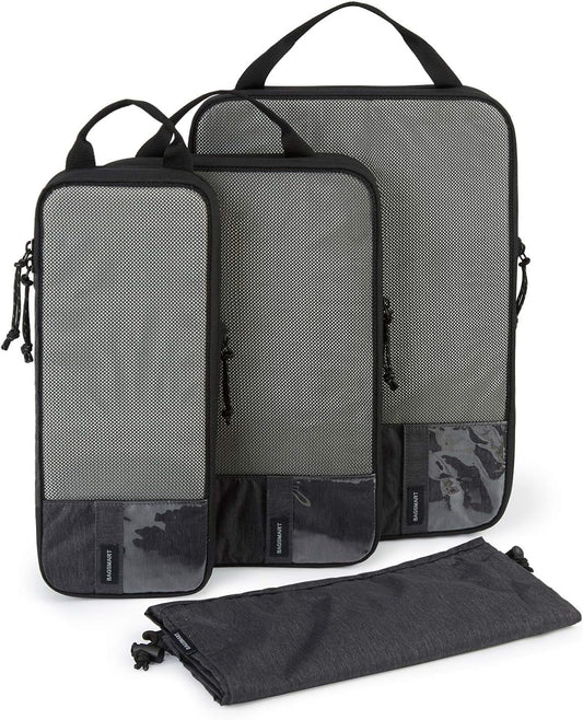 BAGSMART 6 Set Compression Packing Cubes - Lightweight Travel Essentials, Durable Luggage Organizer