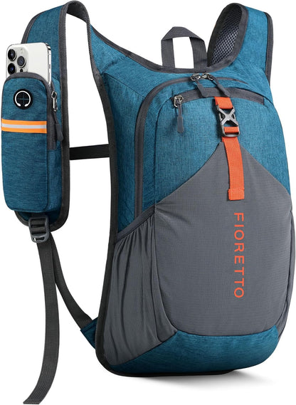 FIORETTO 15L Hiking Backpack for Women Men Mini Packable Backpack Lightweight Small Daypack for Camping Travel Outdoor, Turquoise