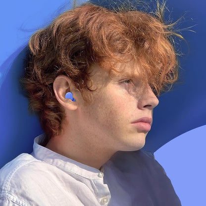 45dB Earplugs for Sleeping,Noise Cancelling Ear Plugs with 8 Pairs Ear Tips, Reusable Hearing Protection Noise Reduction Earplugs Suitable for Concerts,Travel,Work Fit Blue