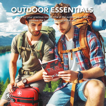 430 Piece First Aid Kit, Well-Organized Premium Waterproof Compact Trauma Medical Kits for Any Emergencies, Ideal for Home, Office, Car, Travel, Outdoor, Camping, Hiking, Boating (Red)