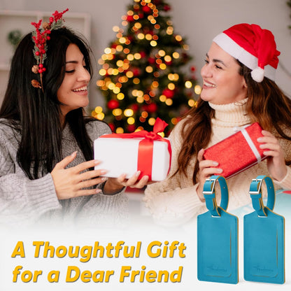 8 Pack Leather Luggage Travel Bag Tags by Travelambo