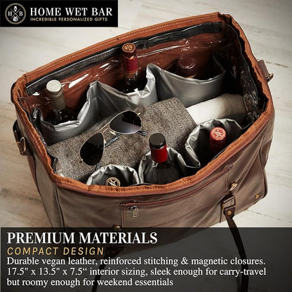 Graham Whiskey Bottle Carrier and Weekender Travel Bag | Customizable - Image 5