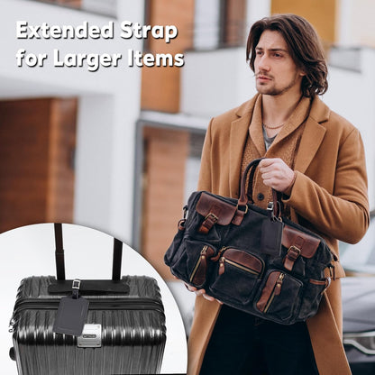 Travelambo Luggage Tags for Suitcases Faux Leather Privacy Protection 26 Pack Bag Tags Travel Accessories Essential, Black