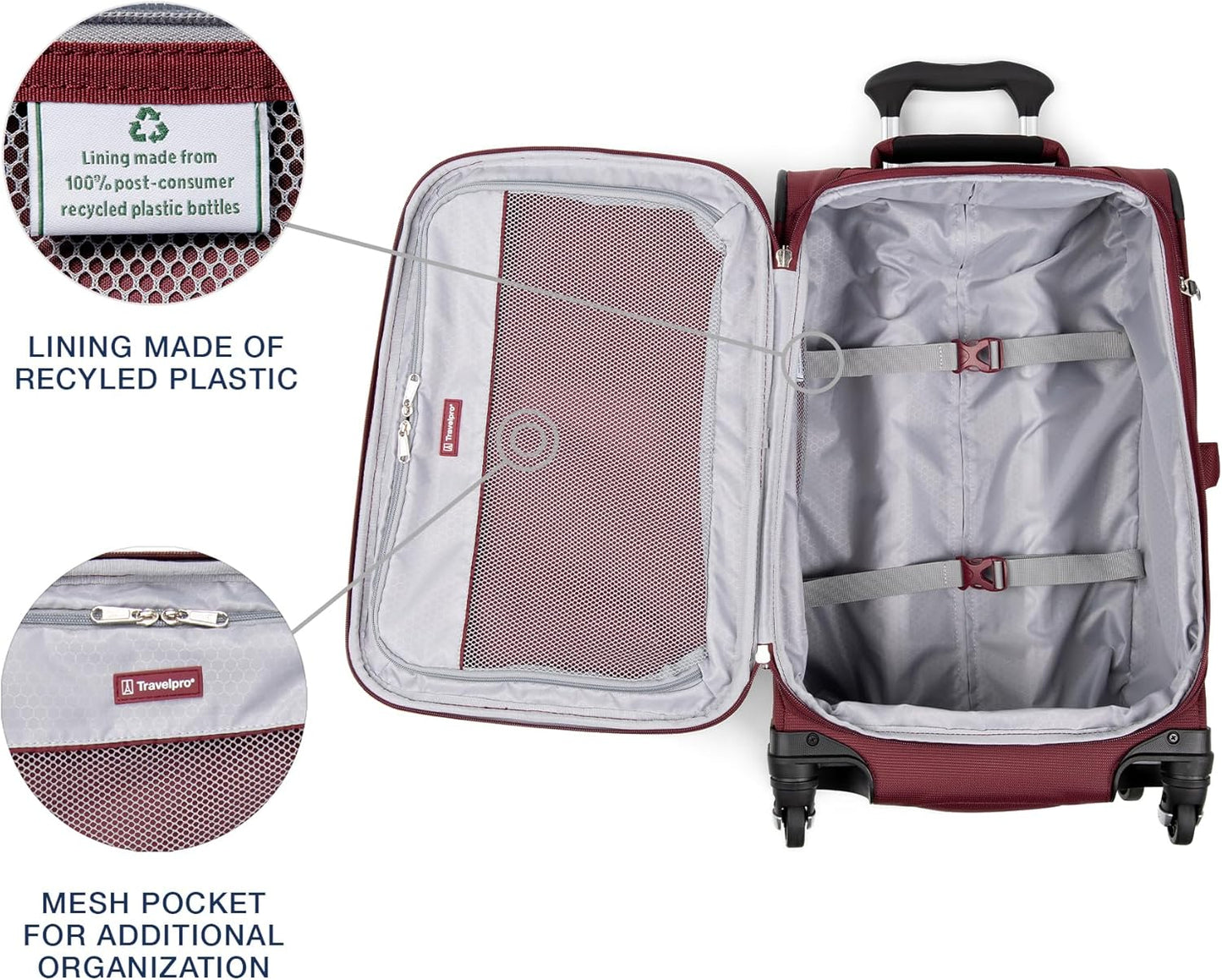 Travelpro Maxlite 5 Softside Expandable Carry-On Luggage with Spinner Wheels, Lightweight, 21-Inch —Burgundy