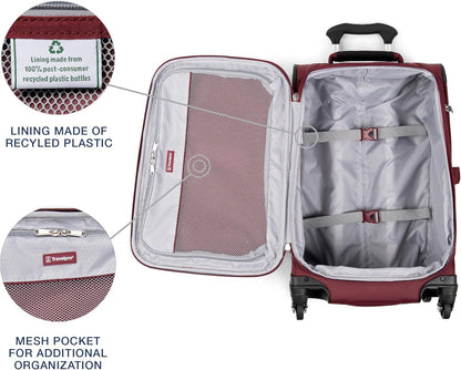 Travelpro Maxlite 5 Softside Expandable Carry-On Luggage with Spinner Wheels, Lightweight, 21-Inch —Burgundy