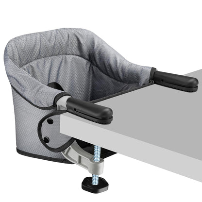 Hook On Chair, Portable Table High Chair, Folding Compact Baby Seat with Storage Bag for Indoor/Outdoor(Grey)