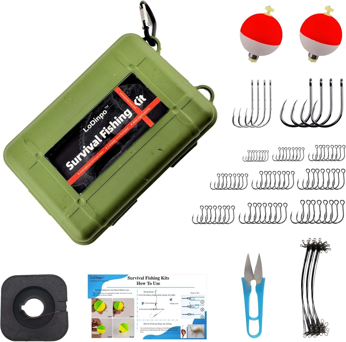 Mini Survival Fishing Kit Small Emergency Fishing TackleBox Pocket Outdoor Fishing Set Travel Party Fishing shoebox Surf Survivalist Fishing Accessories Pack Fishing Gear Gifts for Starter Men