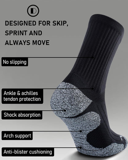 Elite Cushioned Compression Mid-crew Socks 4-Pack for Youth Women Men