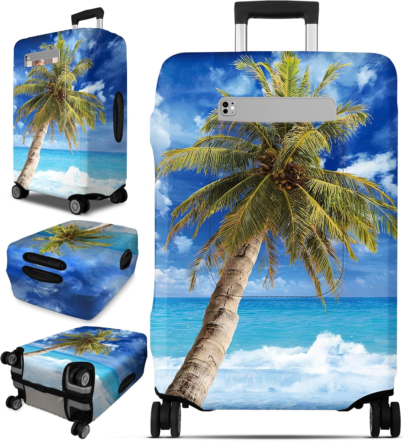Slohif Luggage Cover for Suitcase Tsa Approved Protector - Luggage Sleeve Large Suit Case Cover Travel Stretch Baggage Case Protective Washable Fit 18-20 Inch Hawaii XS