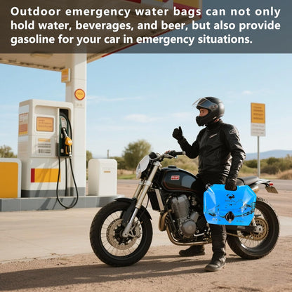 Collapsible 8L Water Storage Bag, BPA-Free Portable Folding Water Jug with Adjustable Faucet, Leakproof Emergency Water Bag for Camping, Hiking, Riding, Outdoor Sport (Blue, 1)