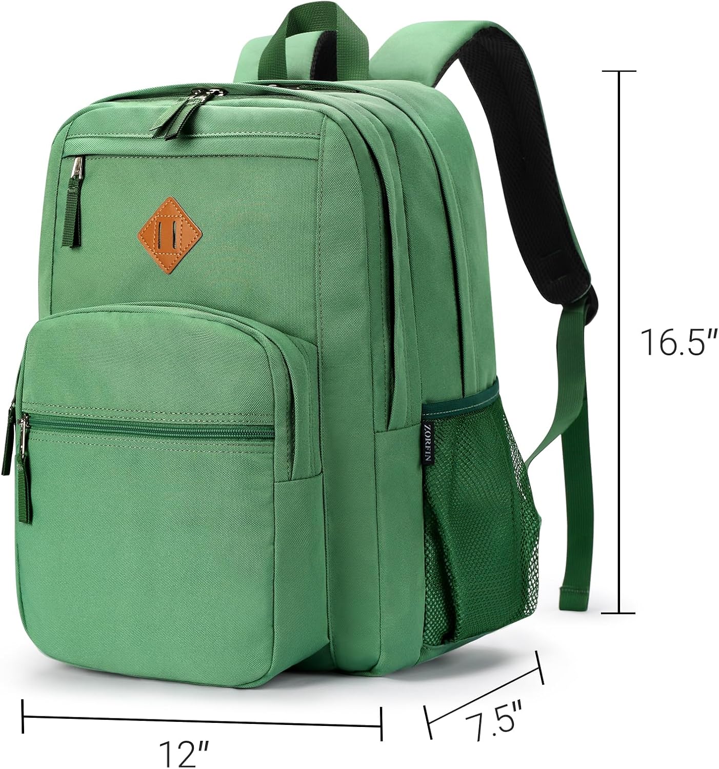 ZORFIN 26L Backpack for College, and Travel: Water Resistant Bookbag - Lemon Green