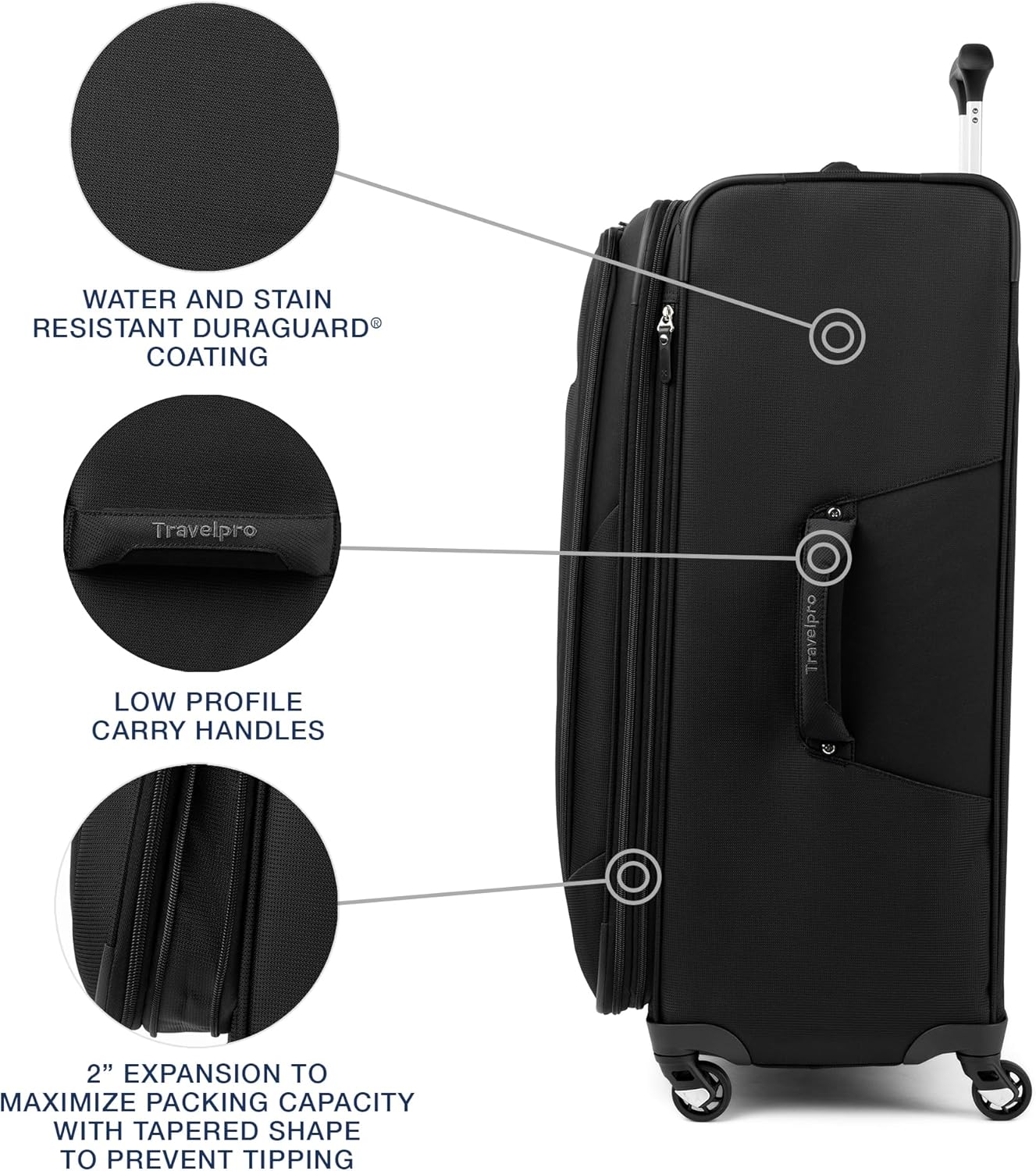 Travelpro Maxlite 5 Softside Expandable Checked Luggage with Spinner Wheels, Lightweight, 29-Inch — Black