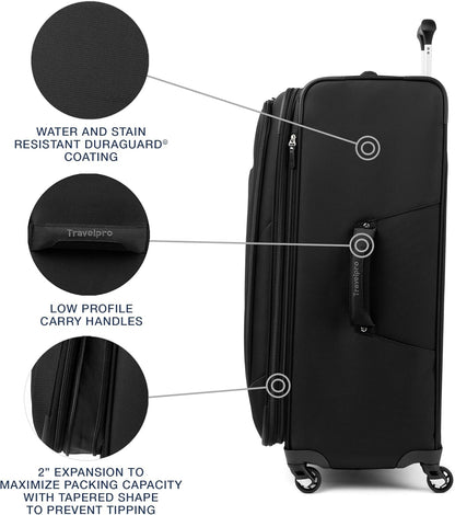 Travelpro Maxlite 5 Softside Expandable Checked Luggage with Spinner Wheels, Lightweight, 29-Inch — Black