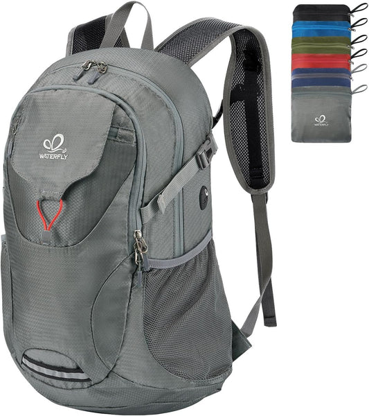 WATERFLY Lightweight Packable Hiking Backpack: 30L Foldable Travel Daypack Ultralight Camping Day Pack for Woman Man