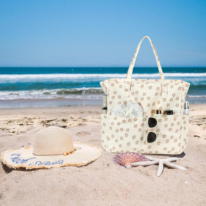 Beach Pool Bags Tote for Women Ladies Large Gym Tote Carry On Bag With Wet Compartment for Weekender Travel Waterproof