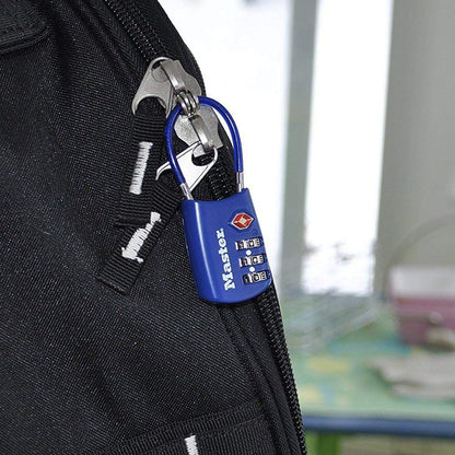 Master Lock Blue Set Your Own Combination TSA Approved Luggage Lock, Travel Zipper Padlock is Perfect for Suitcases, Bags, or Backpacks, 4688D
