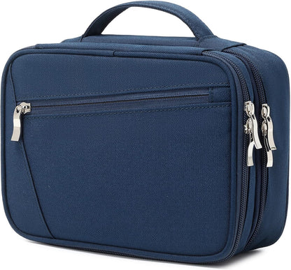 mygreen Electronics Travel Organizer, Watreproof Electronic Accessories Case Portable Double Layer Cable Storage Bag for Cord, Charger, Flash Drive, Phone, Ipad Mini, SD Card, Gifts for Him Blue