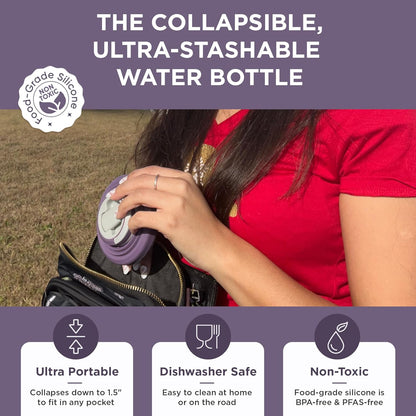 HYDAWAY 17oz Collapsible Water Bottle - BPA-Free, Leakproof, Lightweight, and Space-Saving - Perfect for Travel, Hiking, and Everyday Hydration