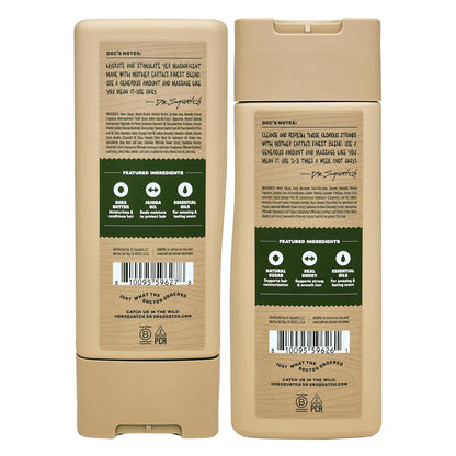 Dr. Squatch Natural Hair Bundle for Men - Healthy, Full Looking Hair - Pine Tar Shampoo (11 fl oz), Pine Tar Conditioner (11 fl oz)