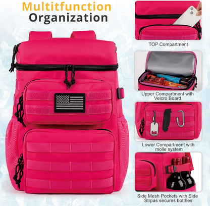 Tactical Backpack Cooler,Soft Lightweight Leakproof Cooler Backpack,Insulated Cooler Bag,Portable Soft Cooler Bag Waterproof for Beach, Travel, Camping, Picnic, Hiking