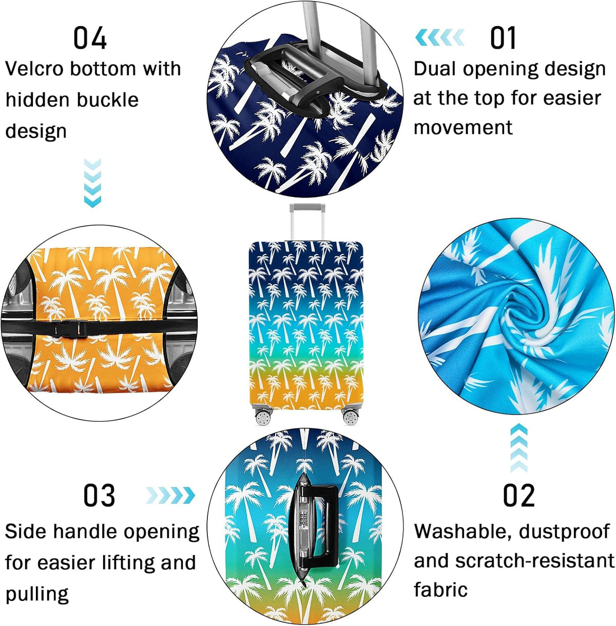 Luggage Cover for Suitcase Elastic Suitcase Cover Protector, Carry On Luggage Sleeve Anti Scratch Travel Essentials Suitcase Protector Fits 20-22