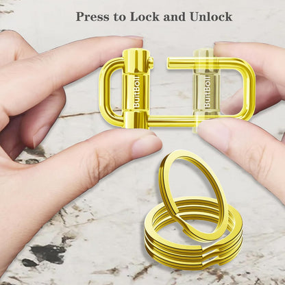 Key Chain, Heavy Duty Lock Key Ring Keychain Clip Key Holder Organizer for Home Car Keys Women Men