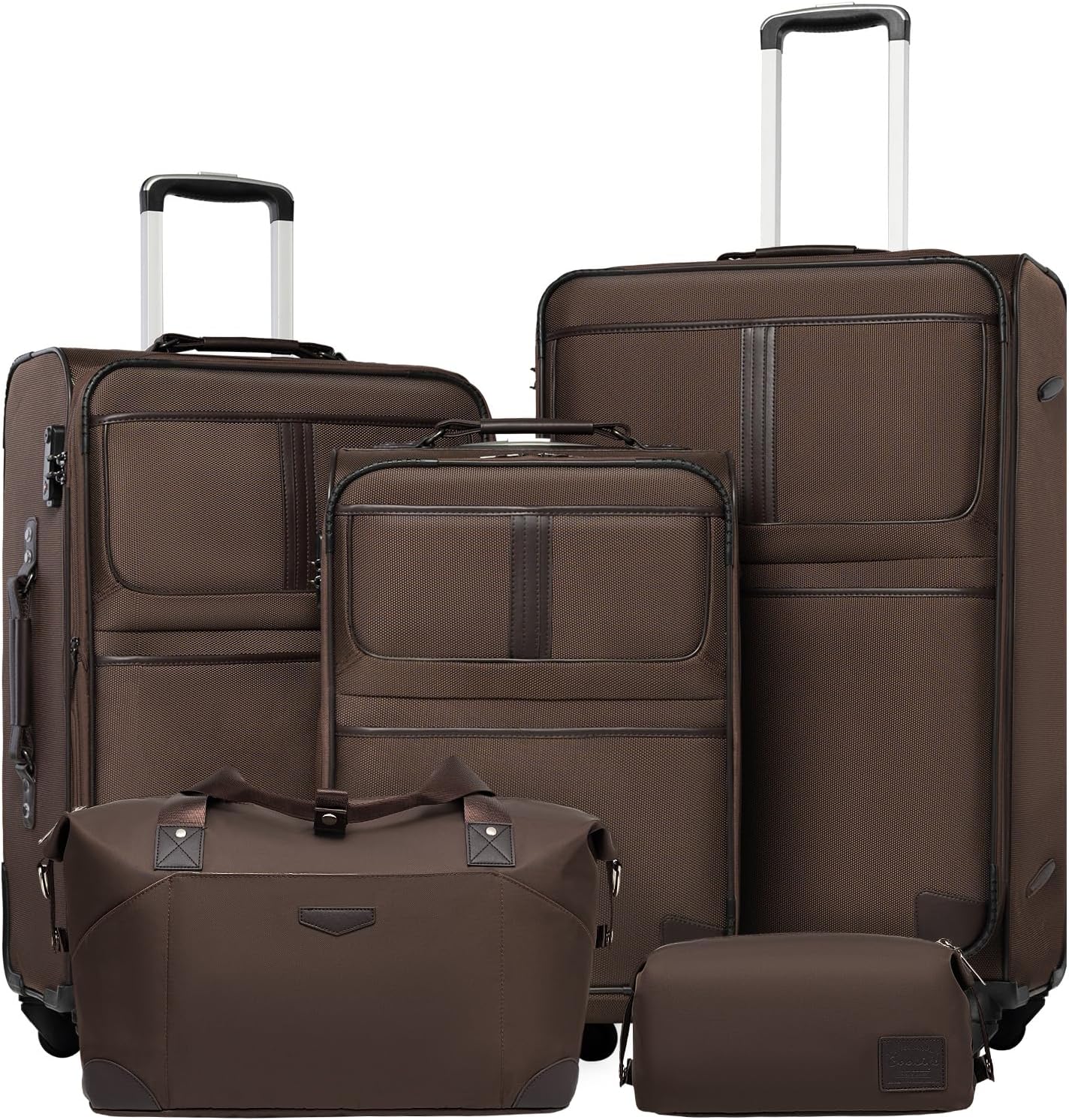 Coolife Luggage 5 Piece Set Suitcase Expandable TSA lock spinner softshell