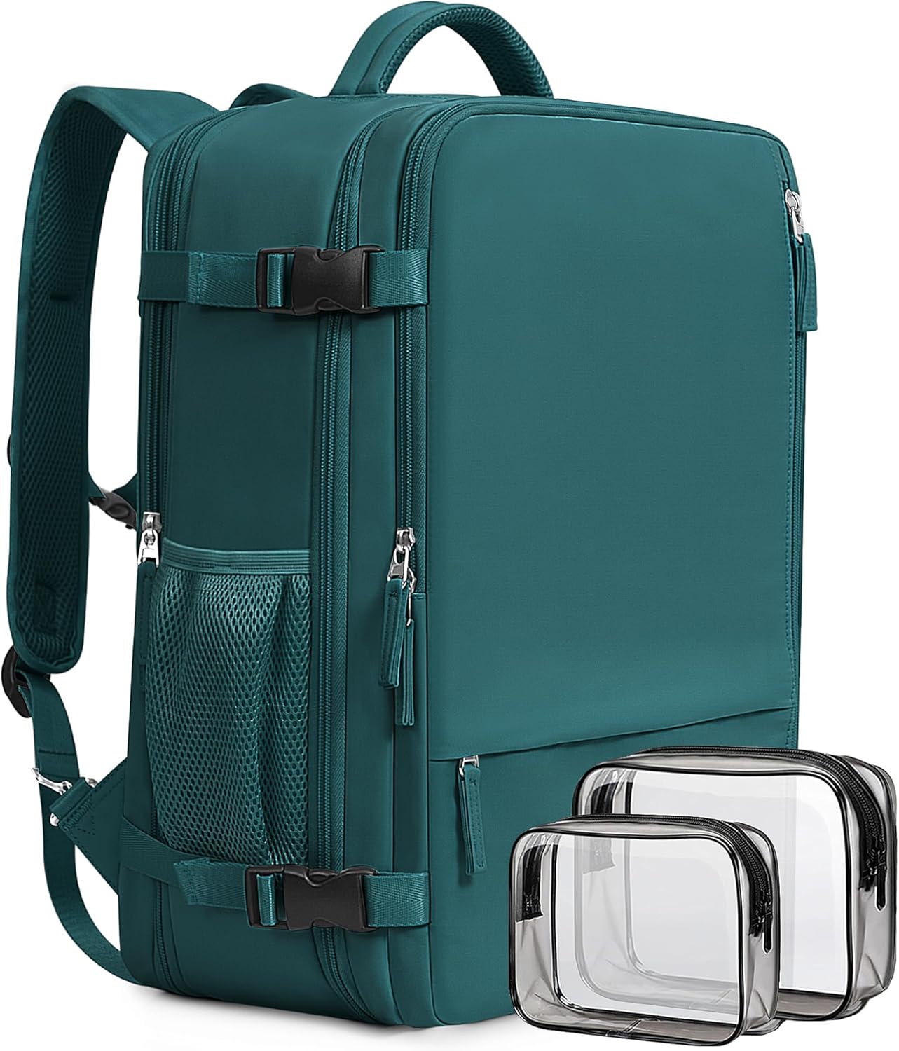 Beraliy Extra Large Travel Backpack for Women as Person Item Flight Approved, 40L Carry On Backpack, 17.3 Inch Laptop Backpack, Waterproof Backpack, Hiking Backpack, Casual Bag,Peacock Blue