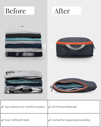 Compression Packing Cubes Set for Travel - Lightweight, Durable Clothes Organizer for Carry-On Luggage and Suitcases by TRIPPED Travel Gear