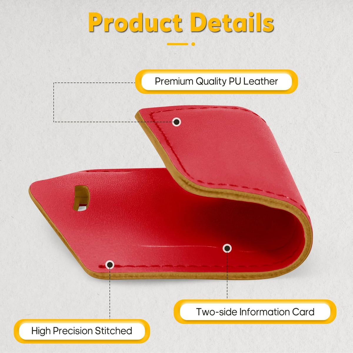 Travelambo Luggage Tags for Suitcases Faux Leather Privacy Protection 16 Pack Bag Tags Travel Accessories Essential, Deep Red