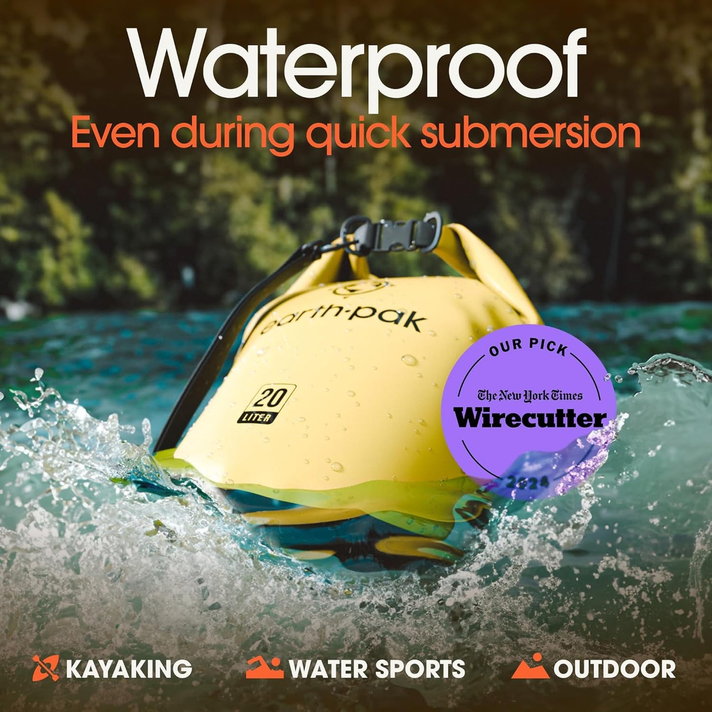 Earth Pak Waterproof Dry Bag - Roll Top Waterproof Backpack Sack Keeps Gear Dry for Kayak with Waterproof Phone Case