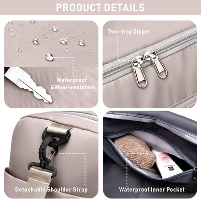 NPBAG Women Travel Duffel, Multi Functional Large Expandable Weekender Carry-on Tote, Gym Workout Overnight Bag, Mommy Hospital Bag for Labor and Delivery