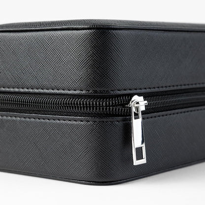 Watch Travel Case for Men | Leather Watch Case with 3 Slots | Perfect Travel Watch Organizer | Portable Watch Carrying Case for Men (Black/Grey)