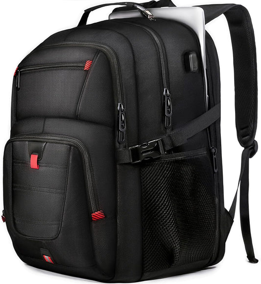 Z-MGKISS 18.4 Large Travel Backpack, USB Computer Bagpack Fits 18.4 Inch Laptop, Business Backpack for Men, TSA Flight Approved, Laptop Backpacks, Black