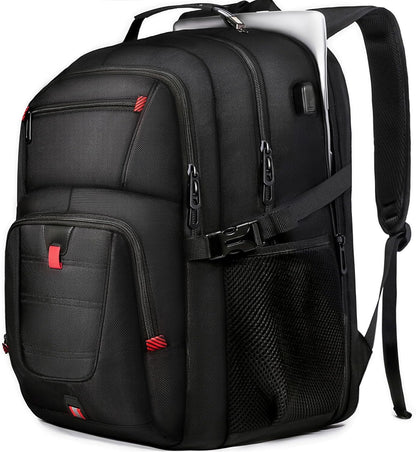 Z-MGKISS Travel Backpack, 50L Extra Large Travel Laptop Backpack, Travel Backpack for Men Women with TSA Airline Approved Bussiness Backpack, Black