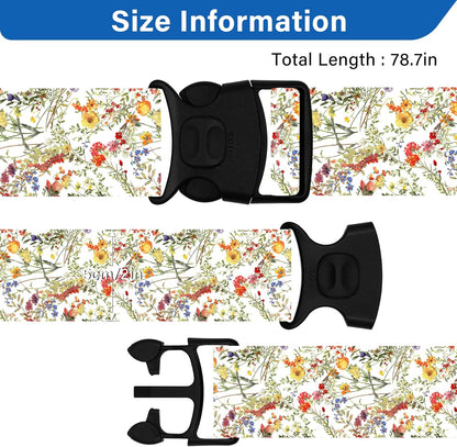 Luggage Straps for Suitcases, Travel Adjustable Belt with Quick Release Buckle, Heavy Duty Nylon Bag Packing Strap, Unique Bright Identifiers Business Travel Accessories (2 Pack) - Yellow Flowers