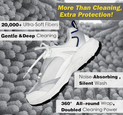 Shoe Washing Machine Bag,Laundry Shoe Bag for Washer and Dryer,Reusable Shoe Cleaning Bag for Sneakers,Tennis Shoes,With Self-locking Zipper, Microfiber Inside,Include Shoes Storage Bag (Grey(1PC))