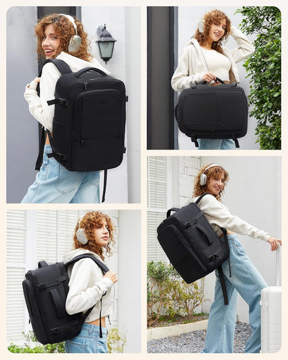 LOVEVOOK Travel Backpack for Women & Men, 60L Large Carry On Backpack Airline Approved, TSA Personal Item Weekender Bag, Water Resistant Laptop Backpacks with 3 Packing Cubes for Travel Essentials