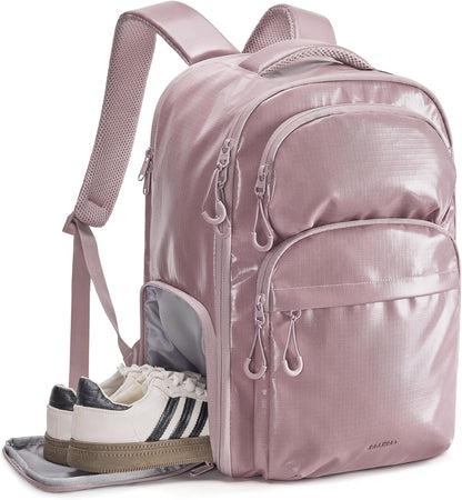 BAGSMART 30L Travel Backpack, 15.6 Inch Carry On Backpack Flight Approved, Personal Item Travel Bag, Water Resistant Weekender Bag Daypack, Rose Purple