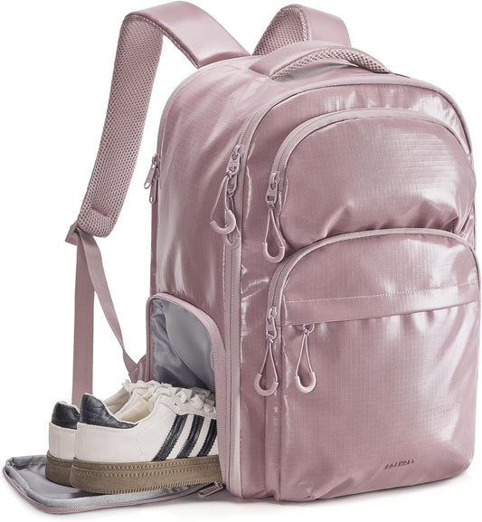 BAGSMART 30L Travel Backpack, 15.6 Inch Carry On Backpack Flight Approved, Personal Item Travel Bag, Water Resistant Weekender Bag Daypack, Rose Purple