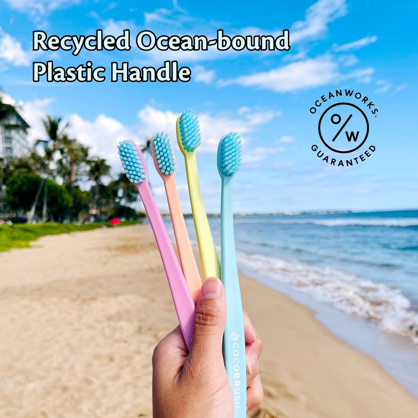 Cocofloss Cocobrush, Ultra-Soft Manual Toothbrush, Dentist-Designed, Gentle on Gums, Made from Recycled Plastic, Limoncello Yellow