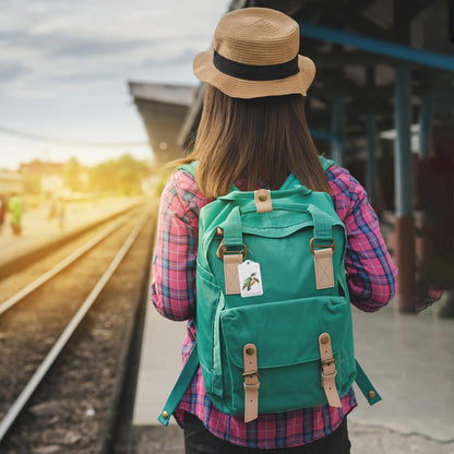 Abstract Colorful Sea Turtle 3 PCS PU Leather Luggage Tags for Suitcase, Luggage Tag with Privacy Flap, Name ID Label and Metal Loop for Women Men Baggage Handbag School Bag Backpack