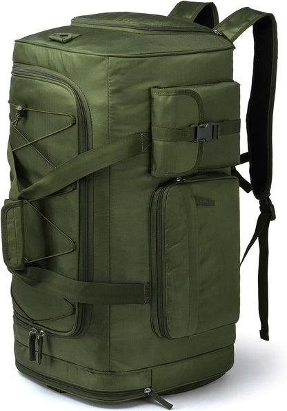 Lyweem Large Duffle Bag Backpack for Travel, 70L Heavy Duty Gym Duffel Bag with Shoes Compartment for Men & Women, Weekender Overnight Sports Backpack for Traveling