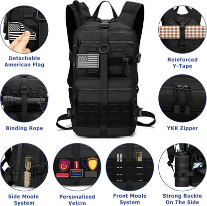 1050D Tactical Hydration Backpack with 3L TPU Water Bladder, Military Molle Water Backpack Perfect for Men & Women, Hydration Pack for Hiking, Biking, Running, Climbing, Hunting, Daily Use