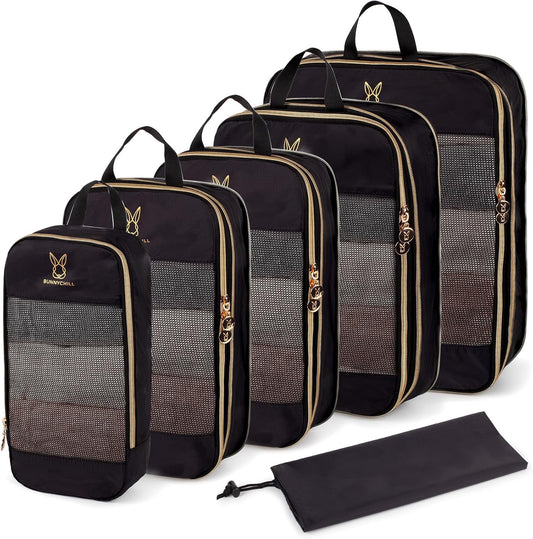 Expandable Compression Packing Cubes for Suitcases,6 Set Lightweight Compressible Travel Packing Organizer for Carry on Suitcase,Organizer Bags Set as Travel Essentials for Women